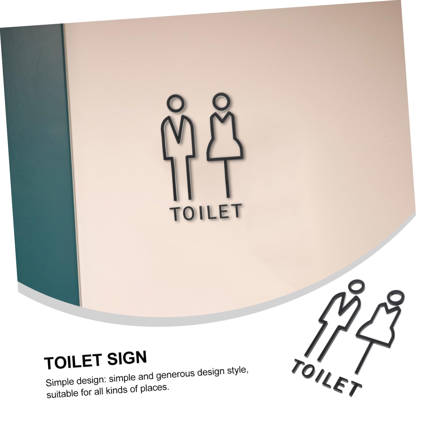 Housoutil Lot De 4 Paires De Plaques De Signalisation Pour Toilettes Installation Simple Et Rapide Pour Un Travail Artisanal Élégant