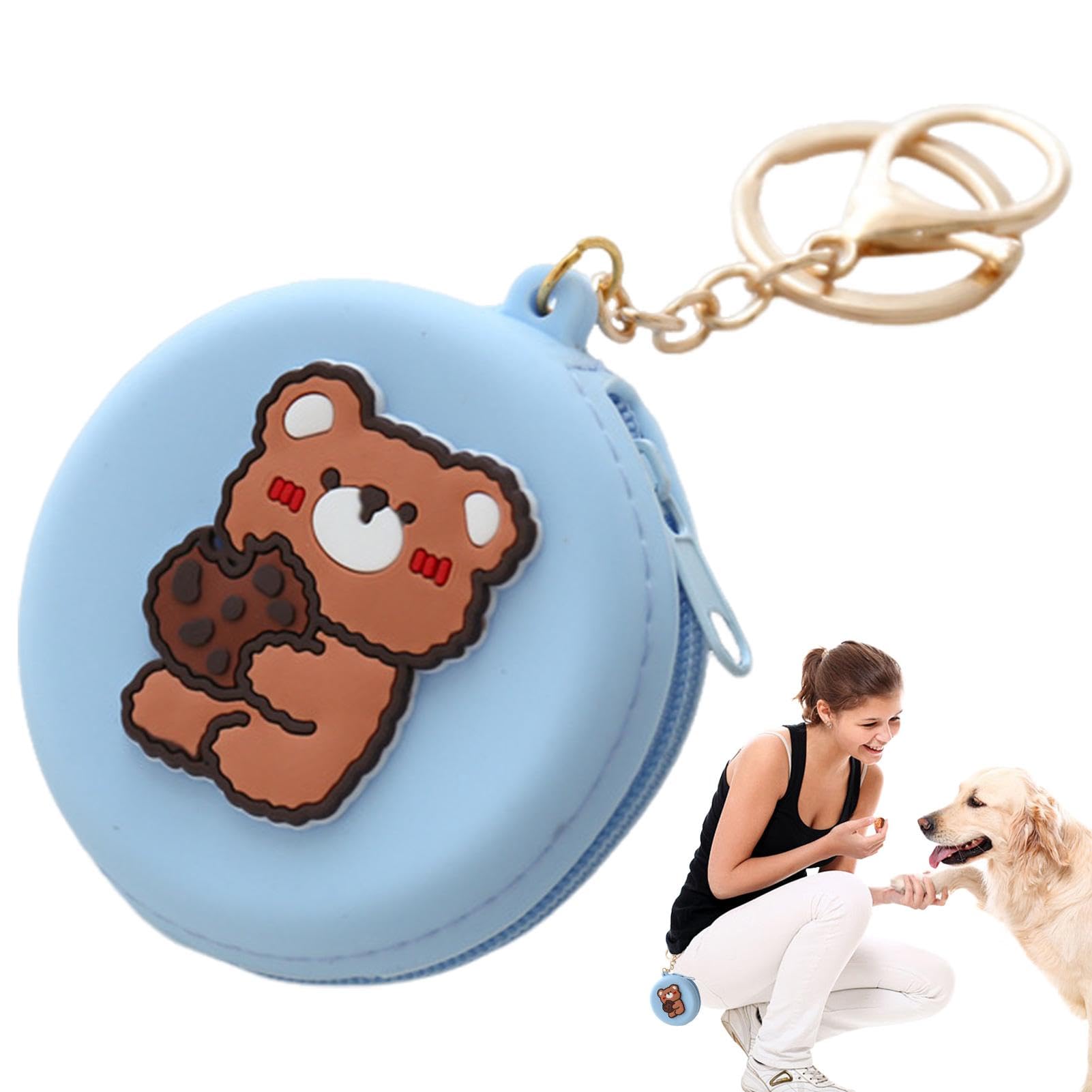Custodia in Silicone per Cani - Porta Premietti per Cani Piccoli | Borsa per Snack per Cuccioli | Sacchetto Addestramento Cane Nero con Moschettone per Viaggio O Uso Esterno