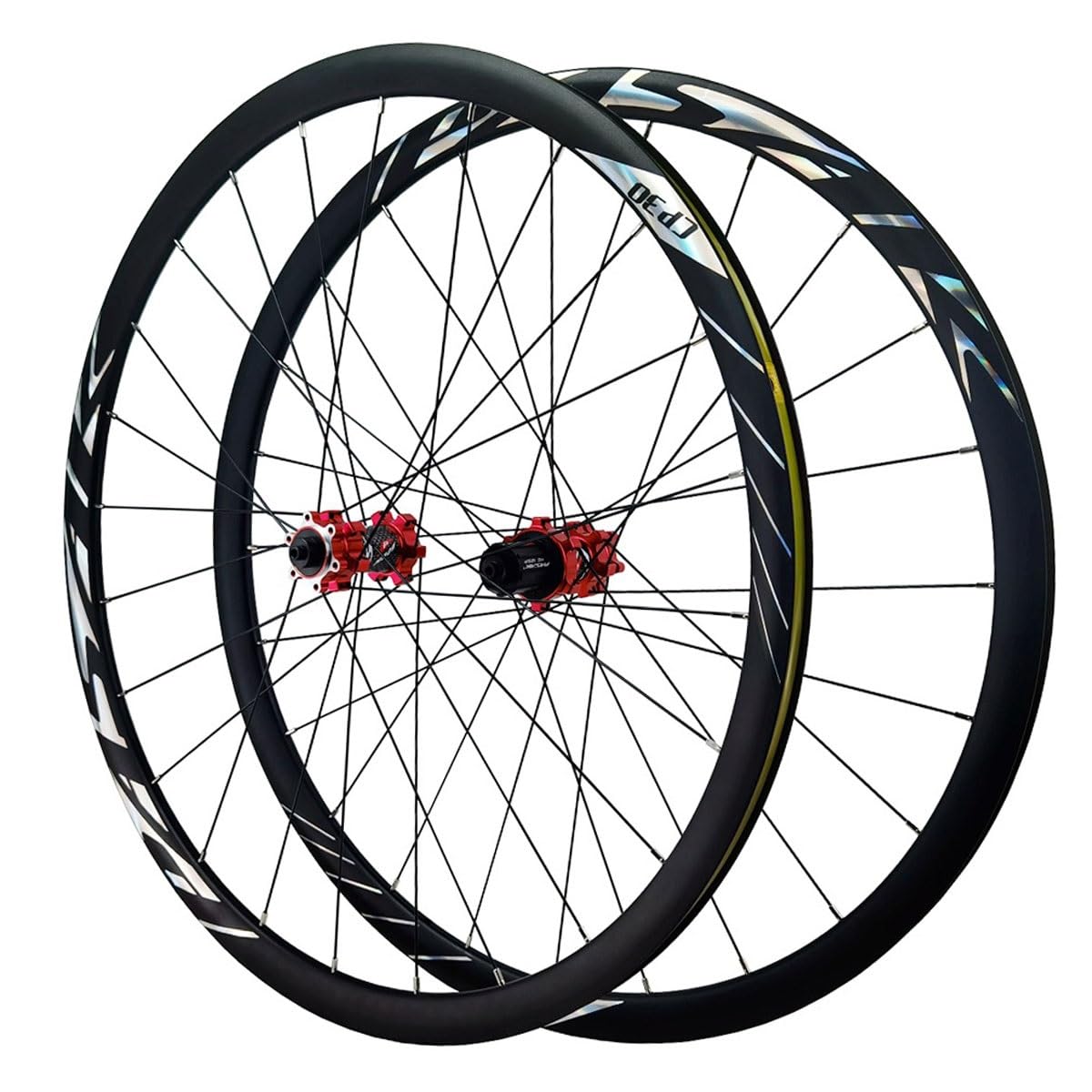HOMSXPAC 700C Road Bike Wheelset, Ultralight Aluminum Alloy 30mm Wheel Front/Rear 24H High Strength Rims Compatible 8-12 Speed