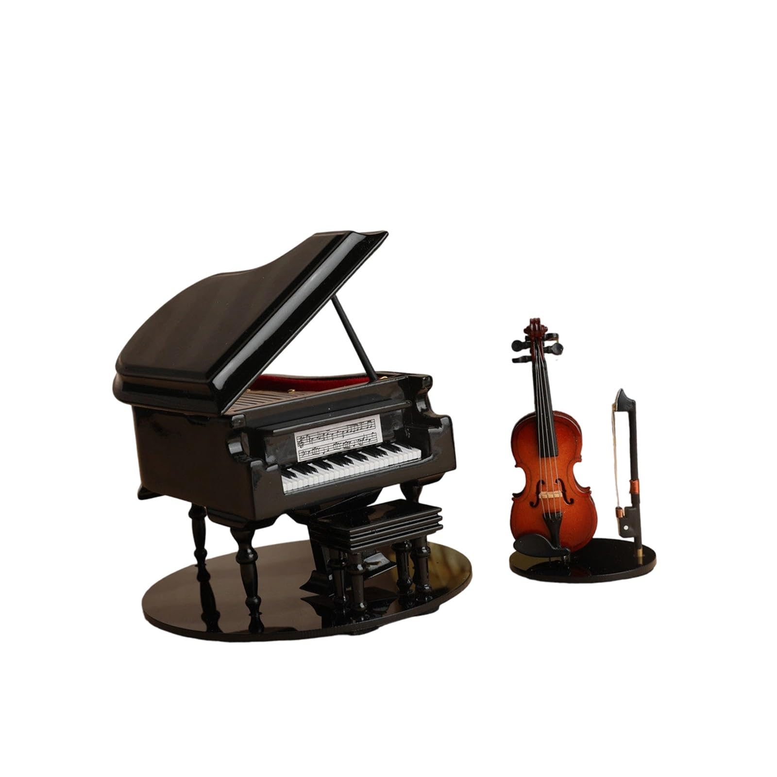 ZXFJYUIP Musical Instrument Figurines Piano Models Folk Guitars Saxophones French Horns Drum Set(9)