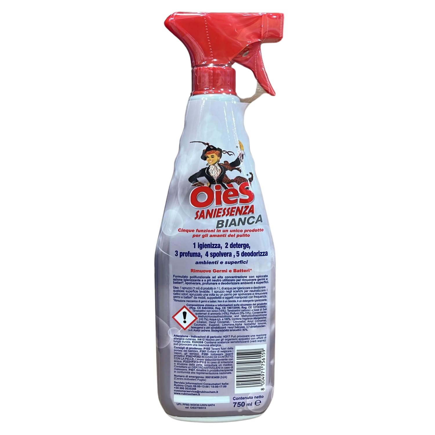 Detergente Igienizzante Profumato Bianca – 750 ml – Variazioni 4/8/12 Pezzi (4)