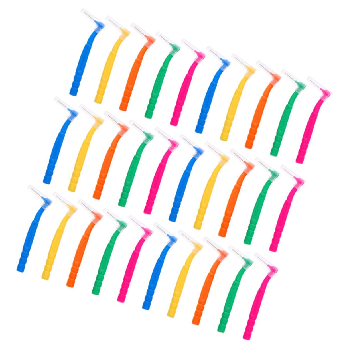 VICASKY 5 Set Spazzolino Interdentale Finisce Viaggio Portatile Sottile Facile Dente Orale Angolato Intercapedine Piccolo Multipack Adulti Compatto A Forma Di Lana Di Nylon 30 Pezzi*5