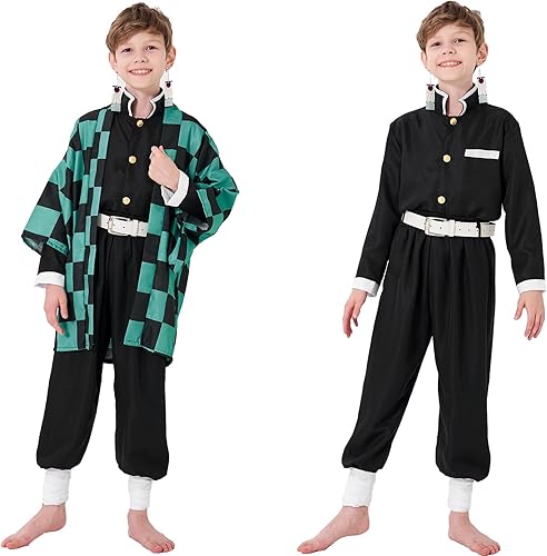 Miniatura 3 de PTXZEQ Disfraz de Tanjiro Kamado Demon Coslpay para Halloween Niños Audlt