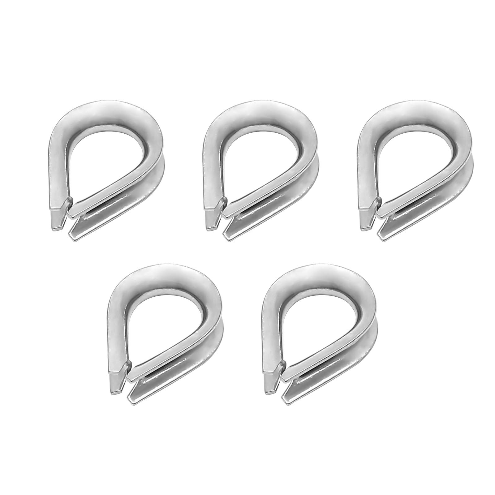 5pcs M10 304 Stainless Steel Thimbles for 3/8" Dia Wire Rope, Wire Rope Cable Thimbles Rigging