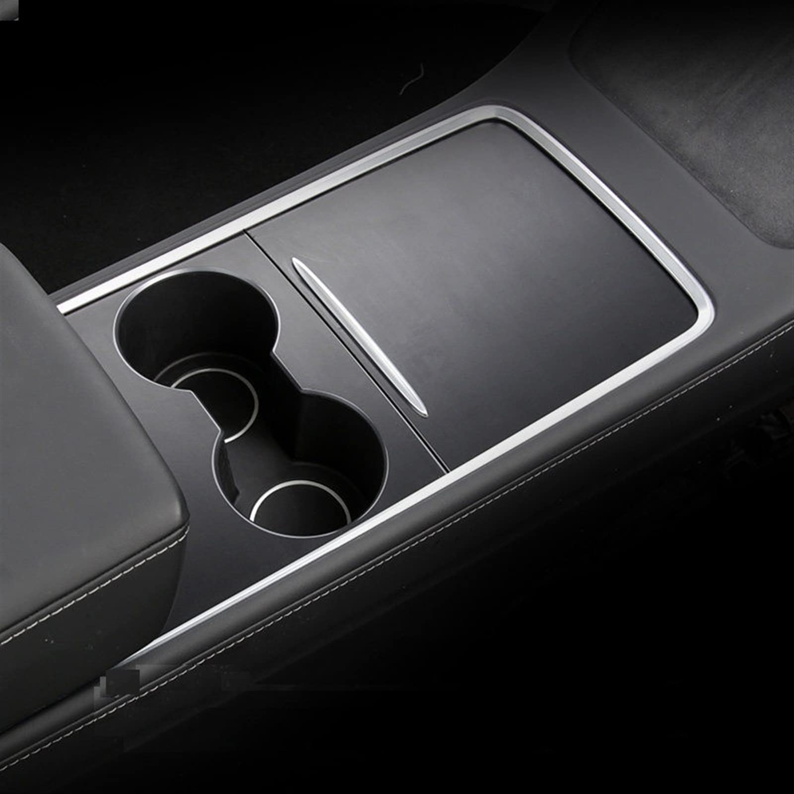Cover up Scratches for Tesla Model 3 Y 2021 Center Console Cover Sticker ABS Carbon Fibre Central Control Panel Protective Patch(Matte Black)