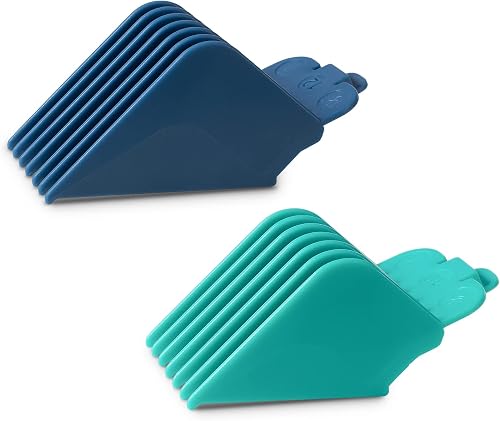 2 Professional Extra Long Hair Clipper Guards Cutting Guides Fits for Most Wahl Clippers, Color Coded Clipper Combs Replacement - 1.25", 1.5" (#10, 12)
