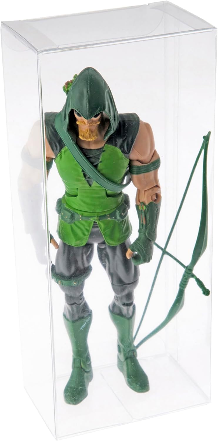 Plymor Clear Folding Action Figure Storage / Display Protector Box, 3" W x 2" D x 7" H, fits 6" Figures, 50-Pack