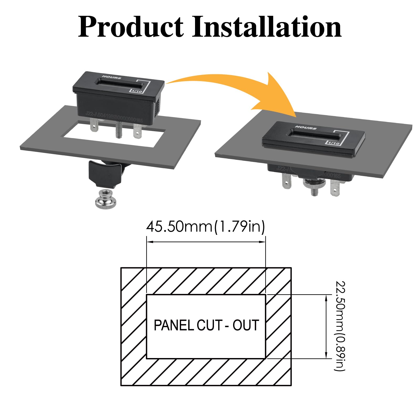 Jayron Contaore (AC 6-85V/DC 6-60V) Snap-in,Impermeabile,per Tosaerba,Generatore Club Car Golf ATV e per la Maggior Parte dei Dispositivi a Motore (JR-HM037BL)