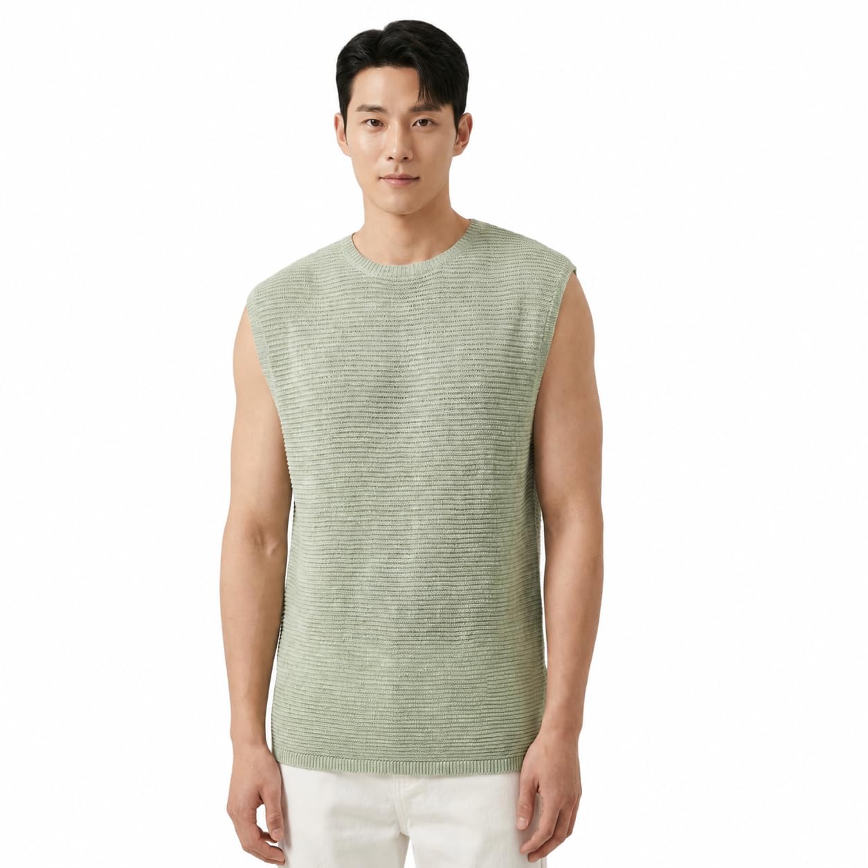 Men’s Premium Cotton Blend Sleeveless Vest Pack of 2 – Round Neck Lightweight Breathable Tank Tops, Casual Wear & Summer Comfort Pack of 2 (Green-L)-image-44