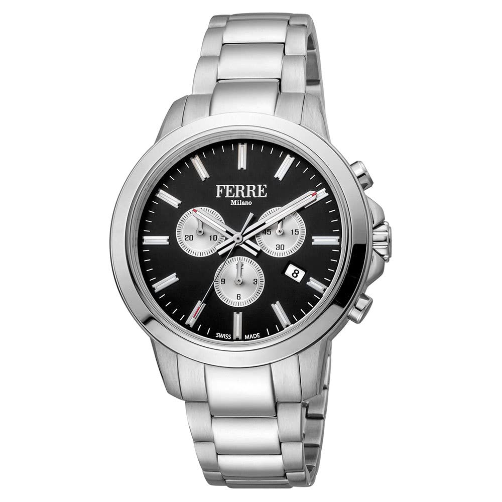 FERRE MILANO FM1G153M0071 Chronograph Stainless Steel Quartz Watch for Men, Black