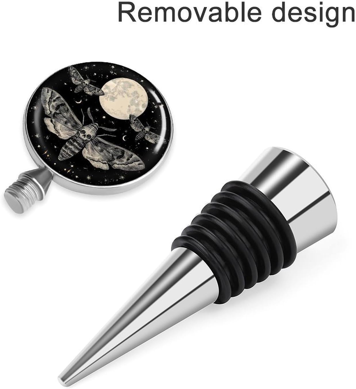 Death Moth Skull Galaxy Wine Stopper Reusable Bottle Stoppers