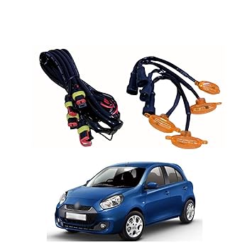 PRIKNIK LED Grille Lights Amber Yellow Grill Led with Fuse Adapter Wiring Harness Kit (4PCS, Amber Shell with Amber Light) Compatible with Pulse