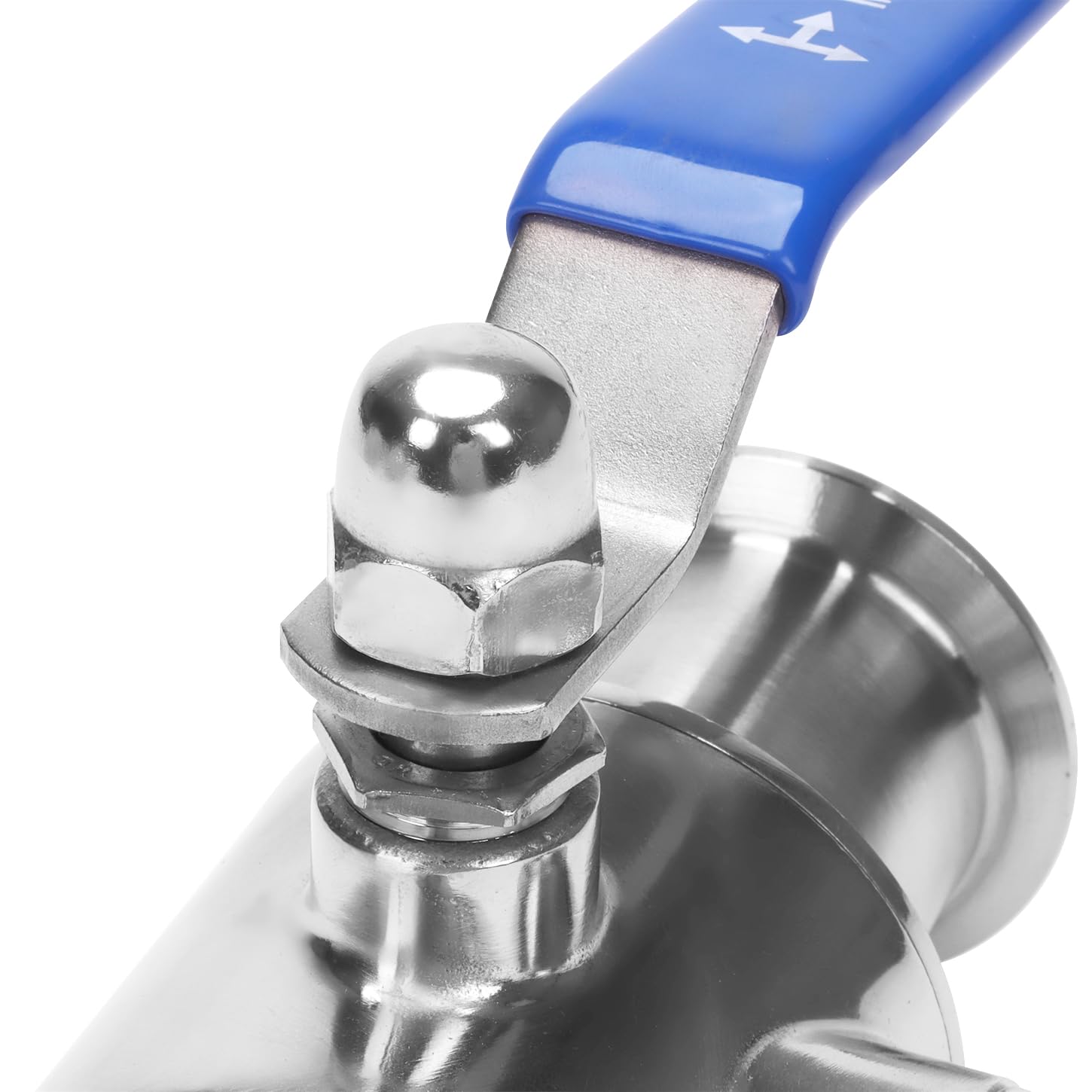 DERNORD Válvula de bola sanitaria de triple abrazadera de 2 pulgadas, válvula de bola de 3 vías, puerto en T, acero inoxidable 304, forrado de PTFE (tubo OD de 2 pulgadas)