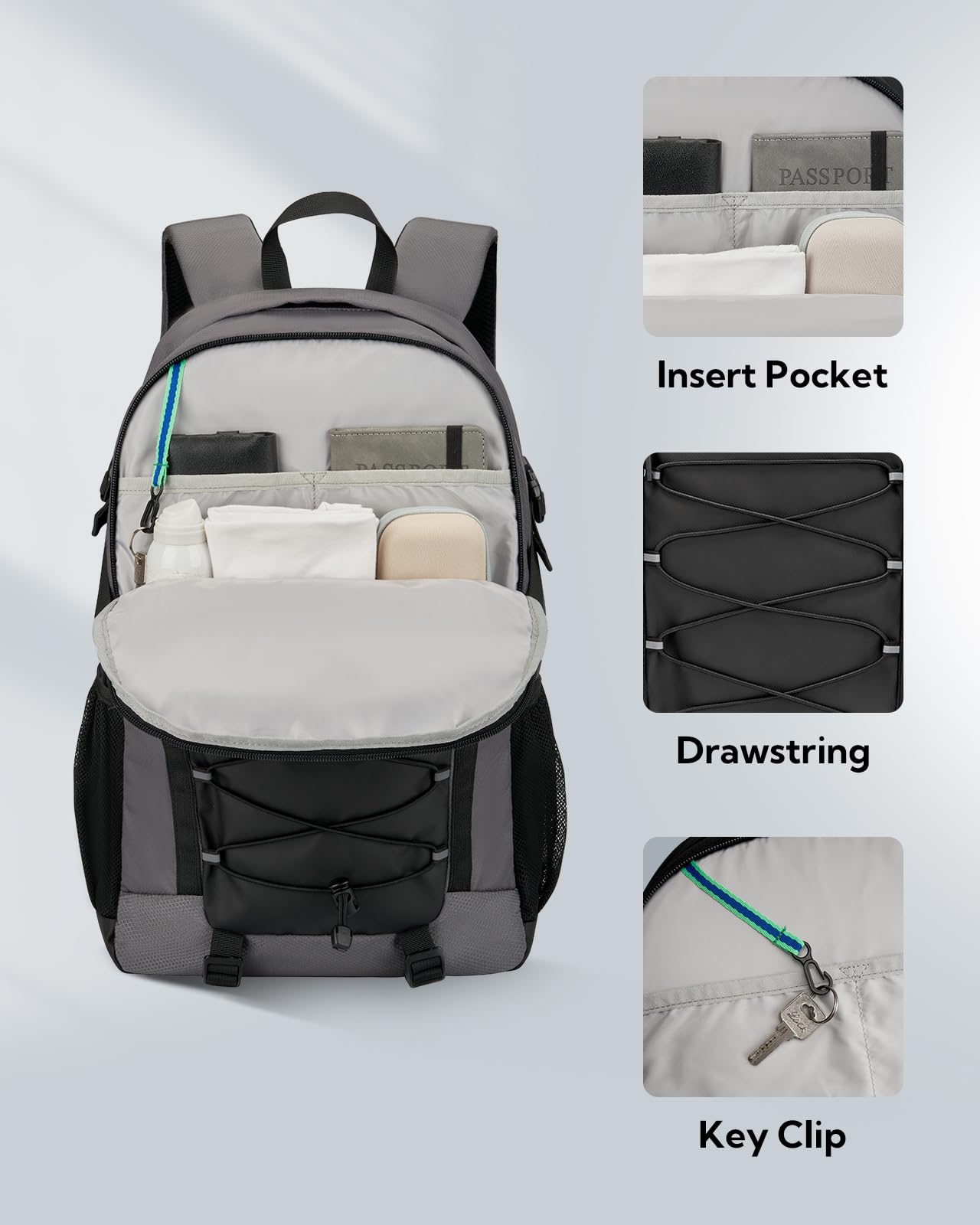 WATERFLY Plecak trekkingowy 25 l, dla mężczyzn i kobiet: sportowy plecak trekkingowy, lekki plecak outdoorowy z odpinaną klamrą piersiową, na wędrówki, podróże, kemping