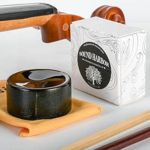 Miniatura 9 de Sound harbor Paquete de 2 colofonias para violín, viola y colofonia para violonchelo para arcos + colofonia oscura de alta calidad súper sensible