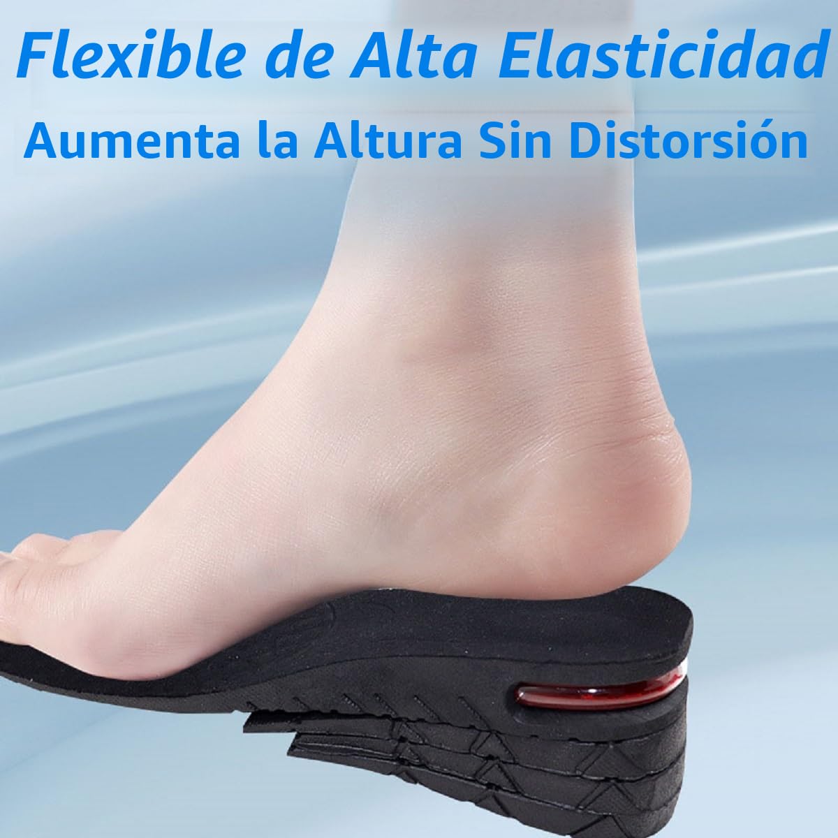 Plantillas Altura Hombre y Mujer, Plantillas para Aumentar Altura, Plantillas Alzas Para Zapatos, 3-7.5cm Plantillas de Zapatos con Cojín de Aire Elevadores Talón Ajustable Plantillas Altura