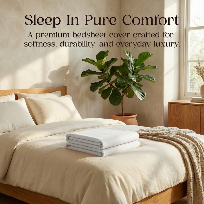 Image of Utopia Bedding Waterproof Mattress Protector King Size, Cotton Terry Bed Cover, Breathable Mattress Cover & Bed Protector for Double Bed, Elastic Fitted Waterproof Mattress Cover, 198 x 183 cm
