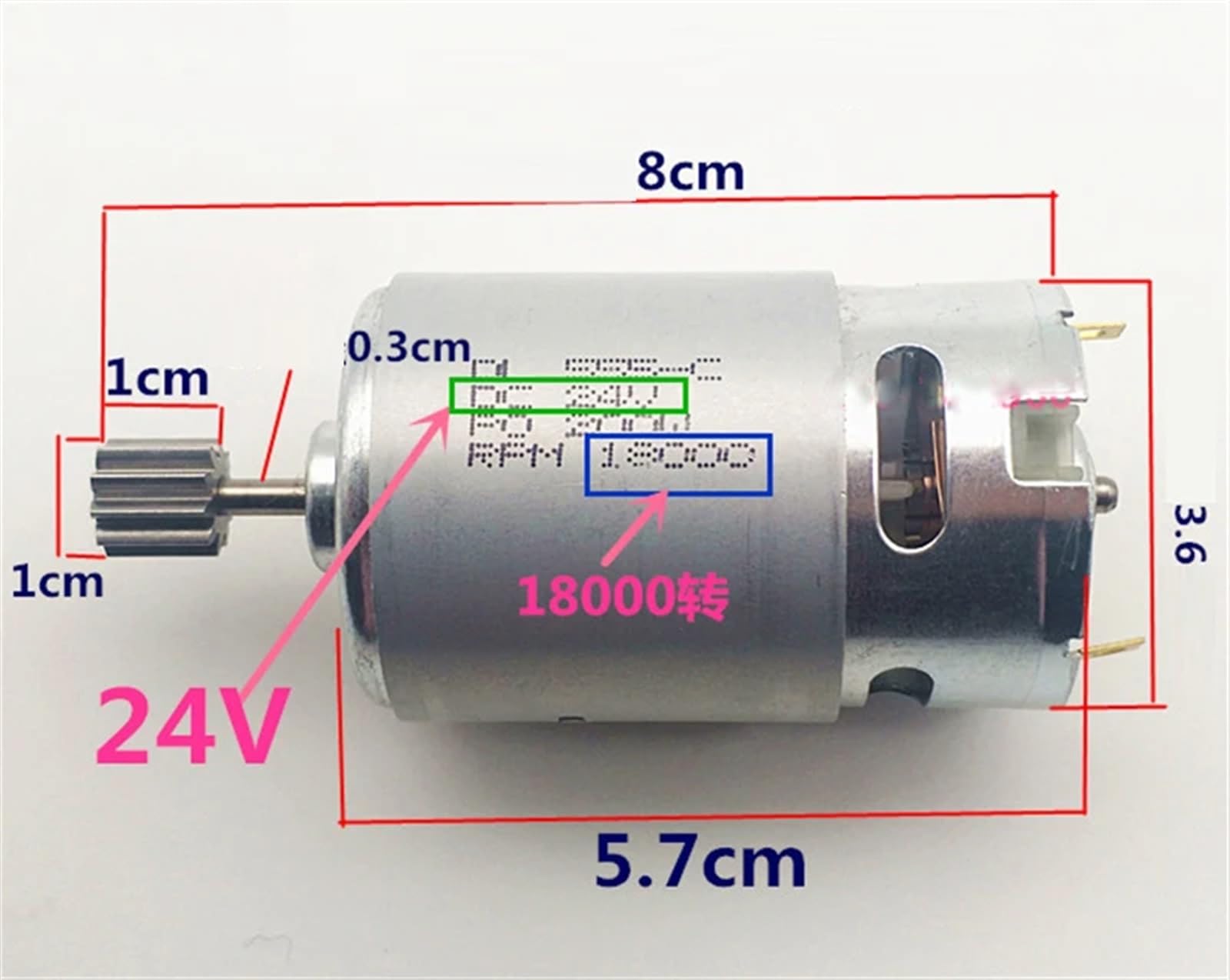 Motore elettrico for auto 555 DC 24V 200W 18000rpm/22000rpm Motore ad alta velocità 1 pezzo(18000rpm)