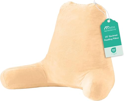 Sasttie Almohadas de lectura, 25 pulgadas, para sentarse en la cama, terciopelo, jumbo, respaldo alto XL, apoyo de espalda para sofá y piso,