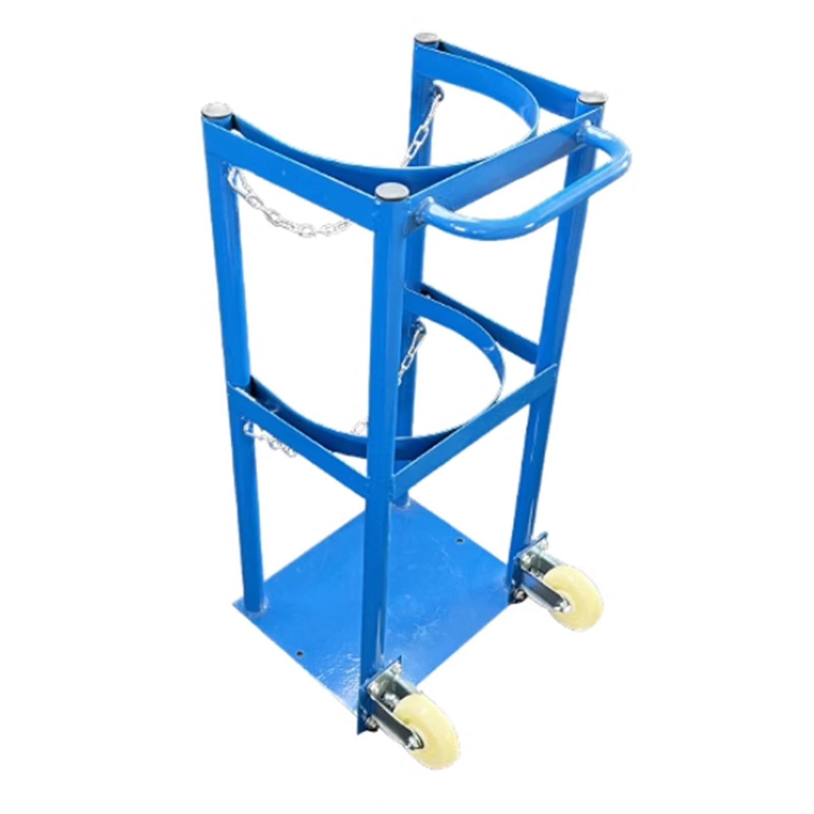 WQPMNYG Heavy-Duty Freestanding Oxygen Tank Holder, Cylinder Cart Dolly, Durable Gas Cylinder Trolley for Factory Use - Yellow Bracket