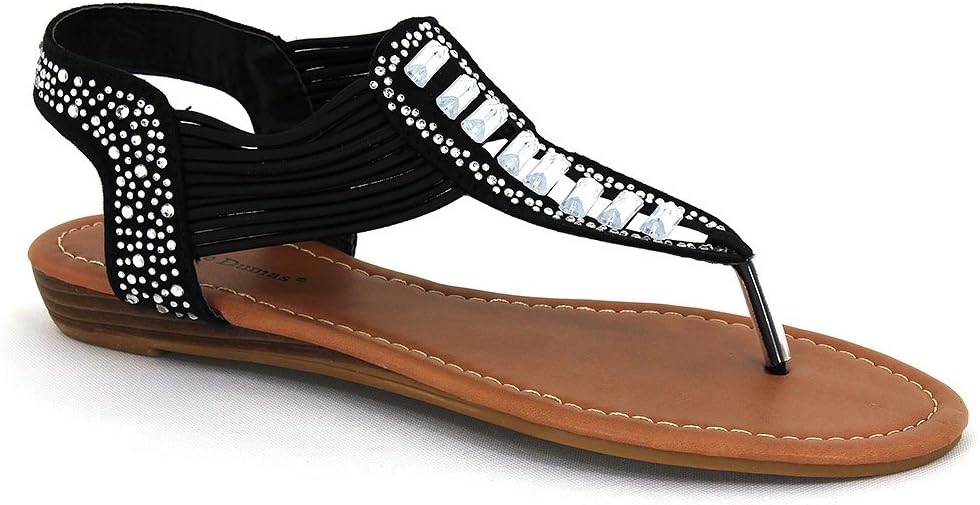 Pierre Dumas Women's Austin Ornament Black Synthetic Sandals 7.5 B(M) US