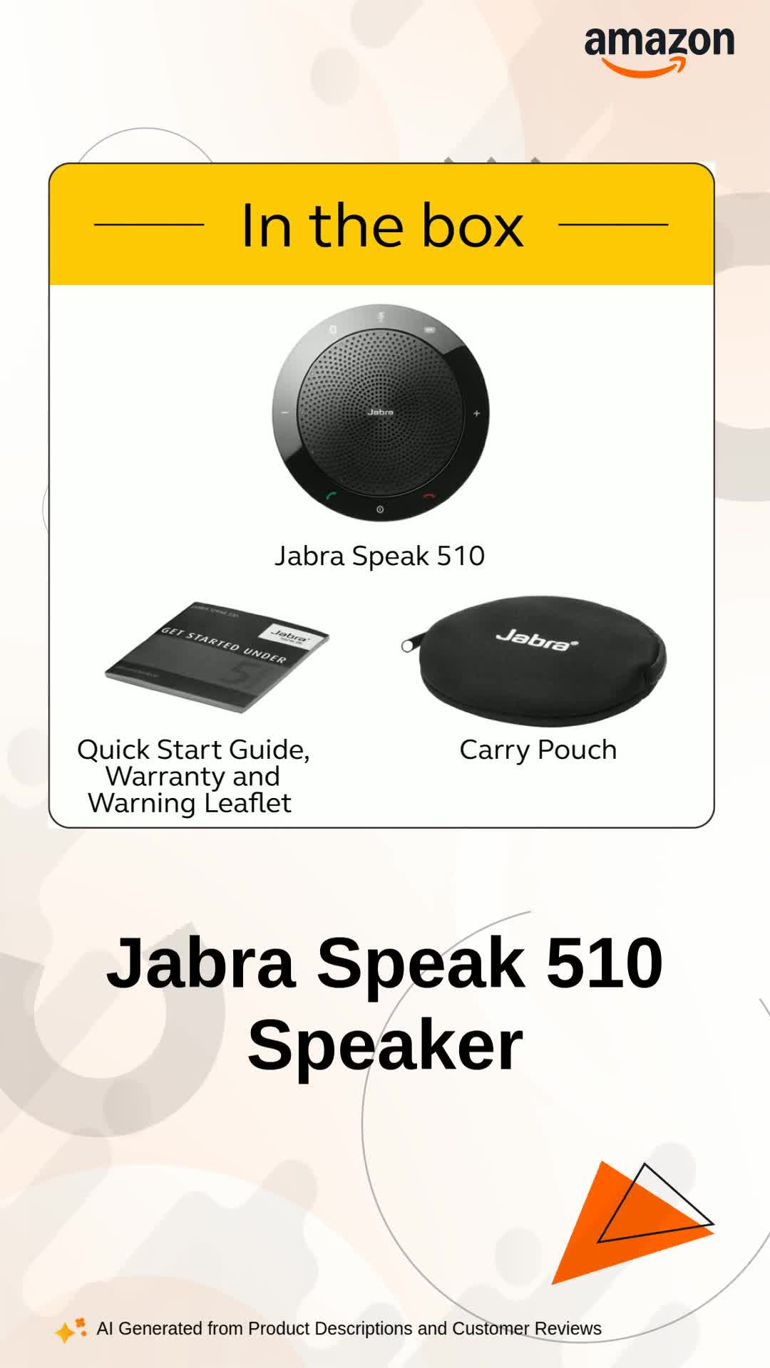 Jabra Speak 510 10 Watt Wireless Bluetooth Portable Speaker (Black