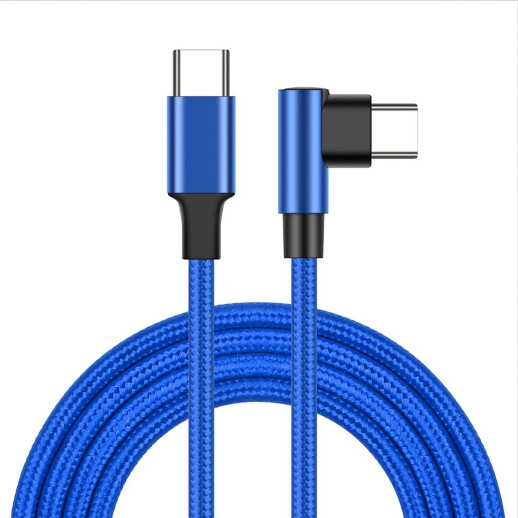 Tsophreniq 60W USB C Fast Charging Cable 480Mbps Data Transfer Nylon Braided Right Angled Type C Cable for Phone Laptop