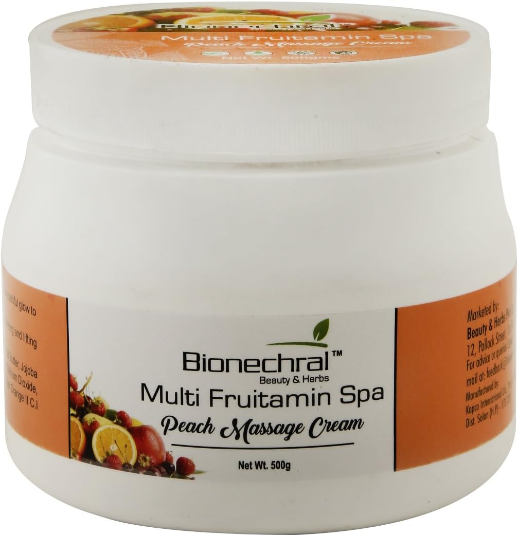 Bionechral Multi Fruitamin Spa Peach Massage Cream with Extracts (500 g)