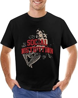 [四月の花] メンズ Tシャツ Social Distortion 半袖 コットン スポーツ マルネック 薄手 シンプル 吸汗速乾 伸縮性 通気