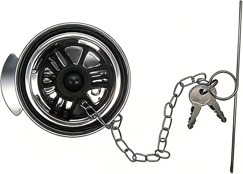 Miniatura 4 de Tapa de combustible diésel de bloqueo con llave para Peterbilt 330 335 337 340 348 352 357 359 1972-2017 tapa de combustible de aluminio estilo