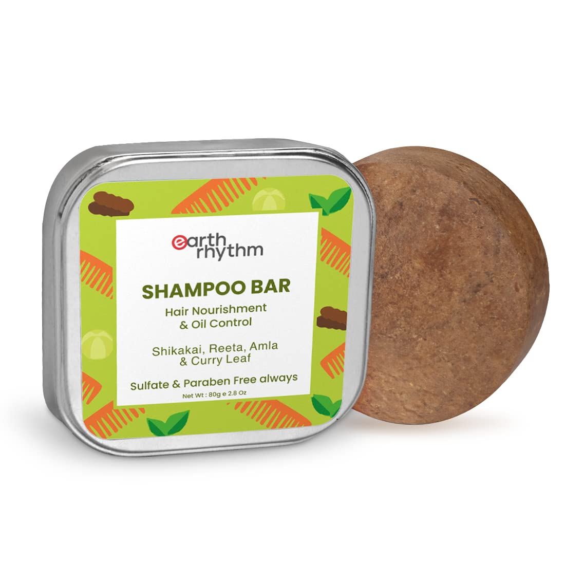 Buy Earth Rhythm Shikakai Shampoo Bar for Hairfall Contains Shikakai