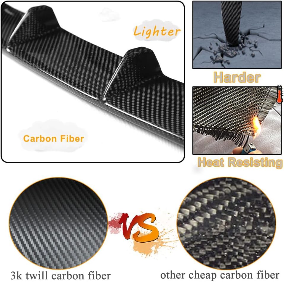 Carbon Fiber Front Bumper Lip fits for Audi A3 Sline S3 Sedan 2014-2016 Add-on Chin Spoiler Splitter Protector Factory Outlet (Not for A3 Base)