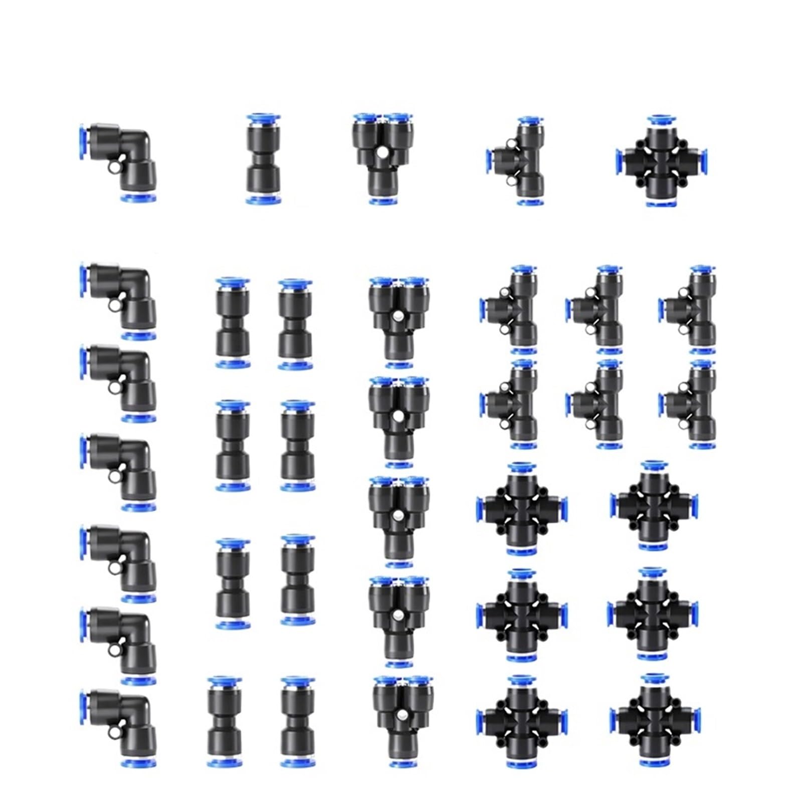 32PCS 4mm 6mm 8mm 10mm Push to Tee Y Pneumatic Connectors ﻿ ﻿ ﻿(6mm)