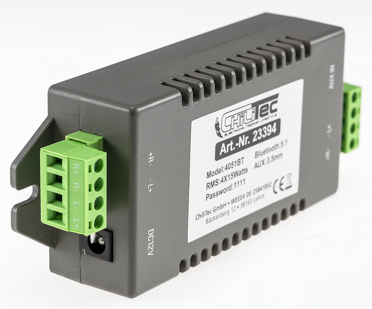 ChiliTec Amplificateur Bluetooth 4 canaux Mini encastrable 12 V