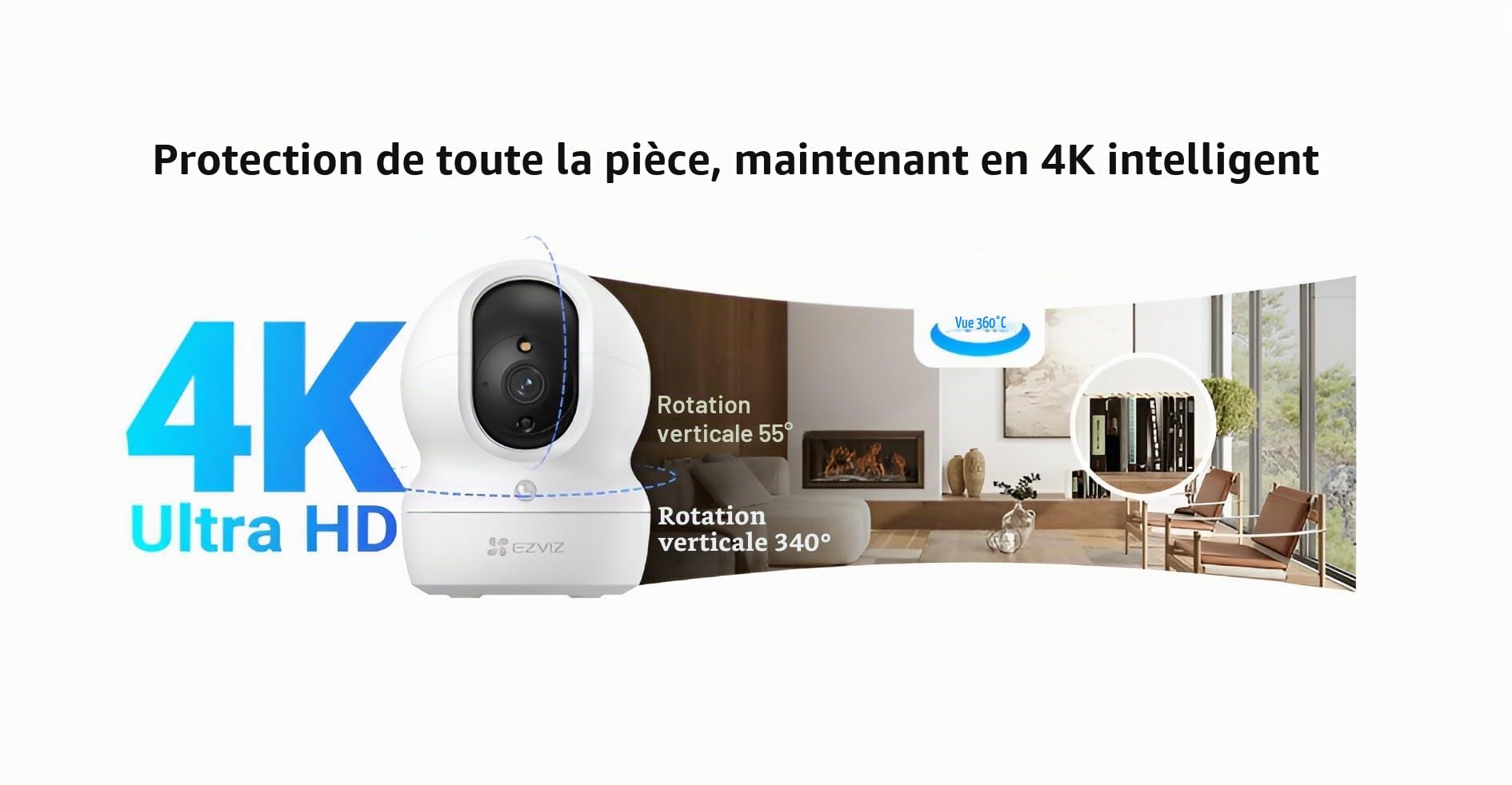 Caméra de surveillance Ezviz INTERIEUR H6C PRO 4K