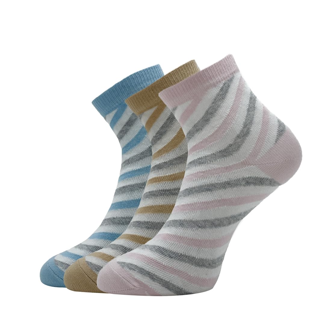 allen solly Women's Cotton Quarter Length Socks (Pack of 3) Sky Blue, Baby Pink, Skin-picture-17