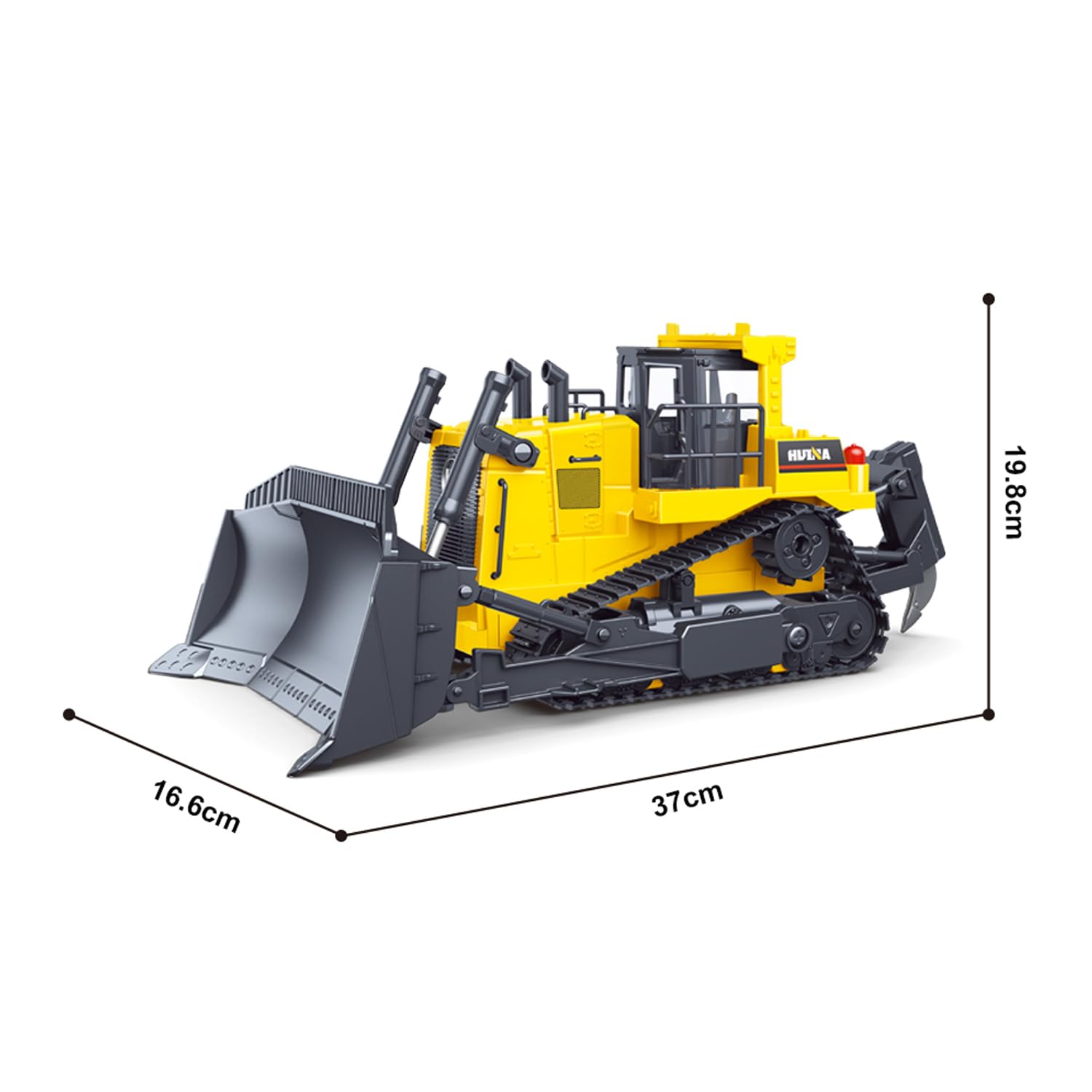 HUINA 1/16 Elettrico Telecomando Bulldozer 1554 RC Apripista Modello Finito Metallo Ripper Luce Effetto Batteria Pronto a funzionare
