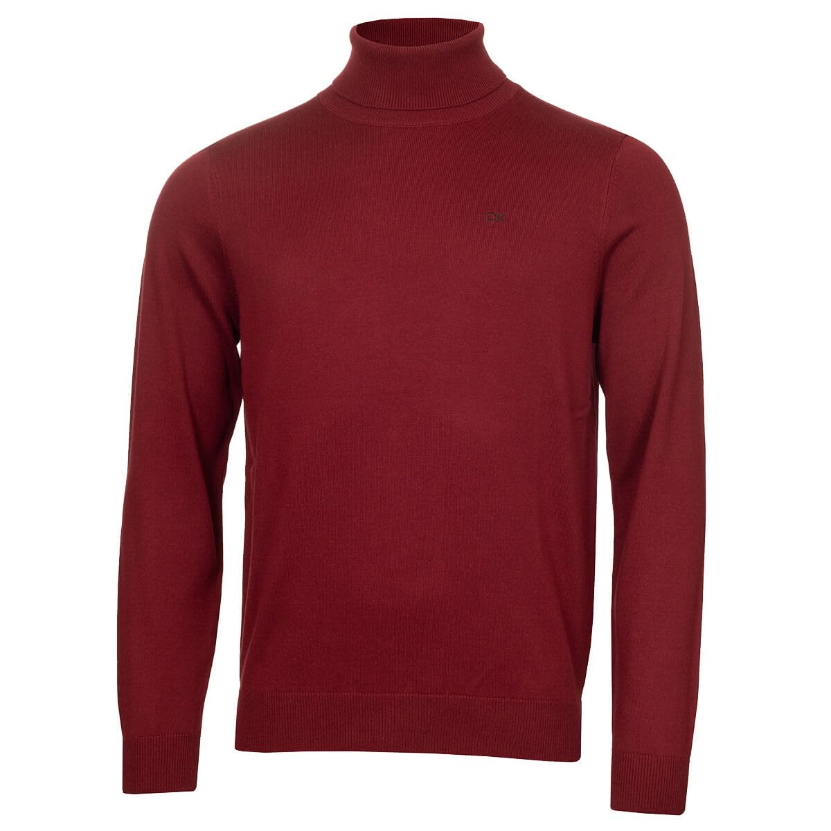 Calvin Klein Mens CK Roll Neck Rib Knit Sweater - Port - XXXL