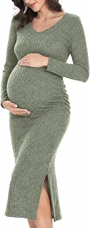 Lahilo Long Sleeve Maternity Sweater Dress for Fall and Winter