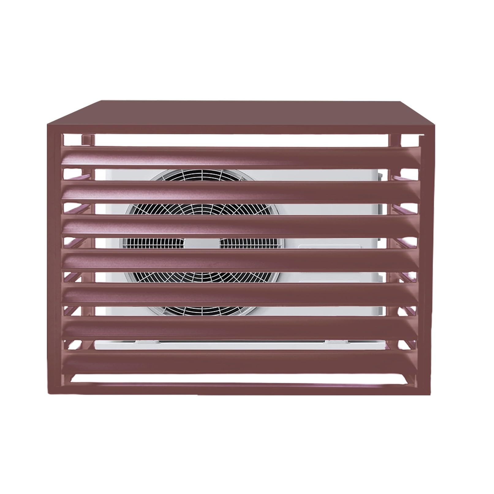 Air Conditioner Cover Privacy Fence Screen Outdoor AC Unit Enclosure Heavy Duty Heat Pumps Fence Hide Trash Can Enclosure Aluminum No Dig Fence for Garden Patio Lawn pool equipment ( Color : Brown B ,