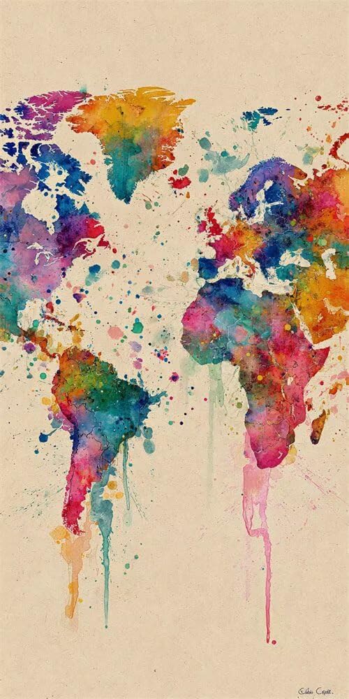 Diamond Painting Kits for Adults, 5D Diamond Art World Map 50x100cm, DIY Large Retro Dimond Art kits Adults, Full Square Drill Crystal Rhinestone Embroidery Canvas for Home Wall Decor (SQ851)