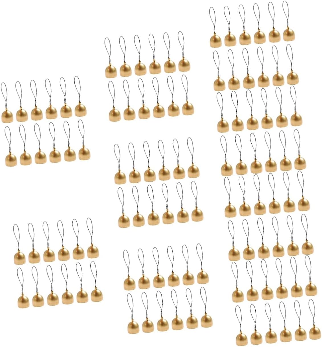 108 pcs DIY Christmas Bells with Rope Decorative Hanging Ornaments for Tree Crafts and Holiday Decor Lightweight Bells for Wreaths and Centerpieces