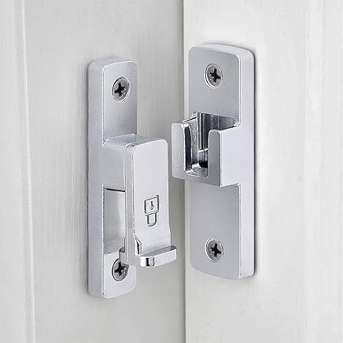 Miniatura 4 de Pestillos plateados de 90 grados para puerta de granero, cierre de aleación de zinc de alta calidad, pestillos de puerta abatible, para gabinetes,