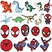 19pcs Patch Thermocollant Enfant Spiderman Ecusson Thermocollants Enfant Dinosaure Broderie Patch Thermocollant Vetement pour Enfants Adultes Vêtement T-Shirt Jeans Sacs À Dos DIY