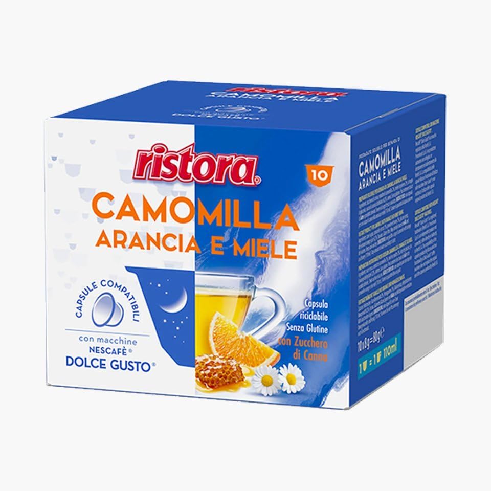 Ristora - Cápsulas compatibles Dolce Gusto de manzanilla, naranja y miel, 10 unidades