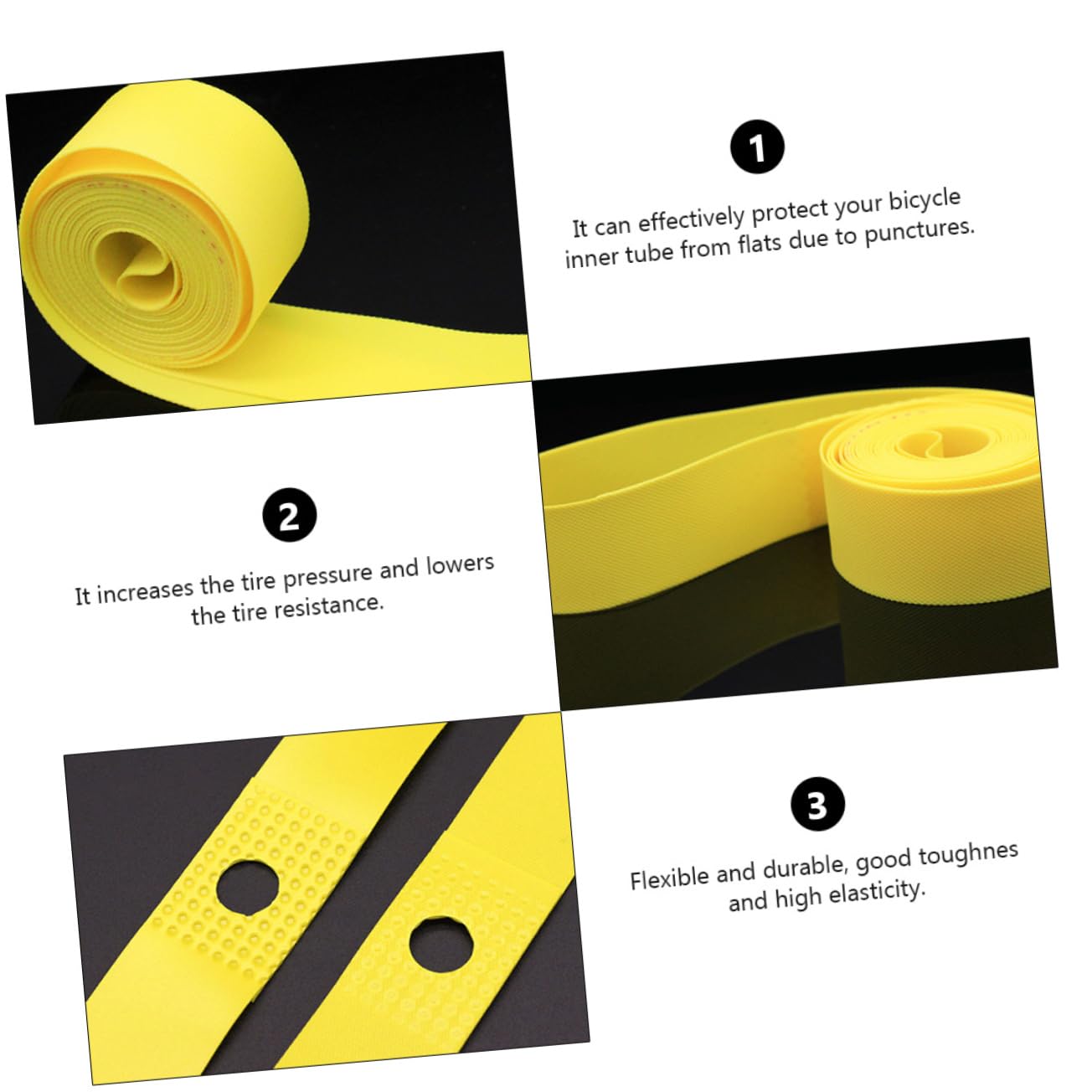 NAMOARLY Anti-Puncture Bike Rim Liner Pcs PVC Rim Strips Bike Tube Protector Non-Slip Mesh for Inch Bicycles