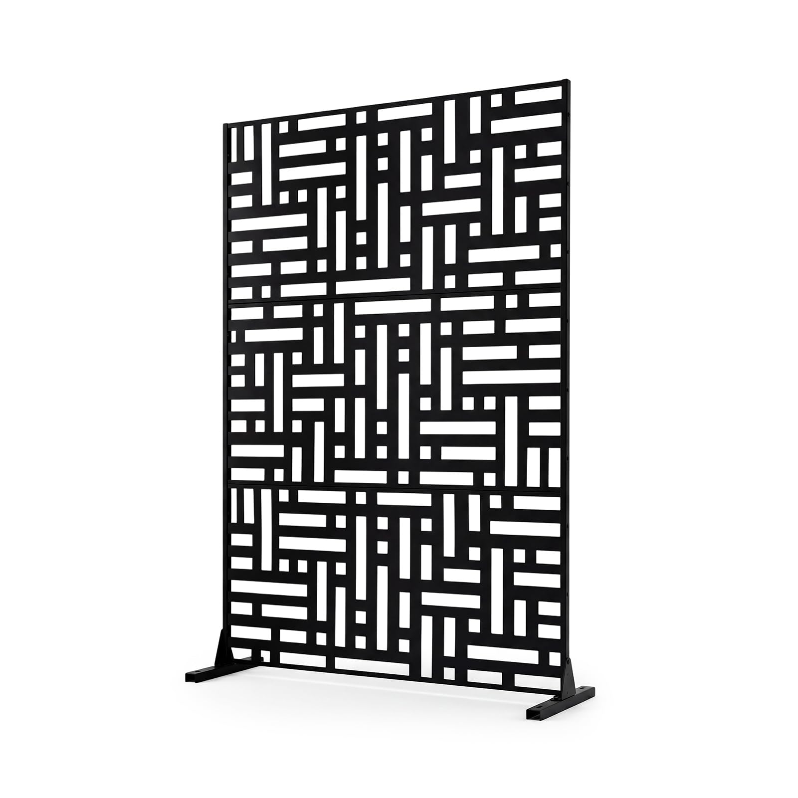 LIFEZEAL Panneau Brise Vue Extérieur, Panneau d'Intimité en Acier Galvanisé, Écran de Confidentialité Décorative, Cloison de Separation pour Jardin, Terrasse, Balcon, 121 x 40 x 183 cm (Géométrique)