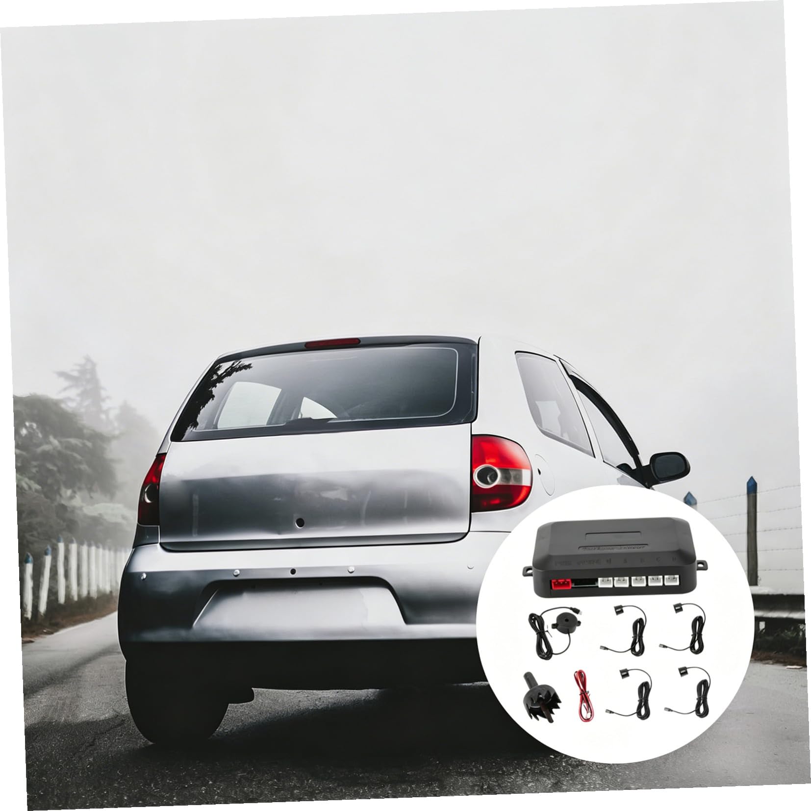 Sensore di Parcheggio Auto 4 Sensori Ldfm01 Abs Nero | Sistema a Doppia Cpu, Chipset Avanzato, per Manovre di Parcheggio e Retromarcia