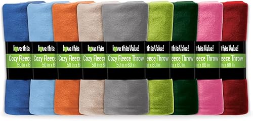 Miniatura 3 de Imperial Home - Paquete de 12 cobijas de forro polar suaves y cómodas, 60 x 50 pulgadas