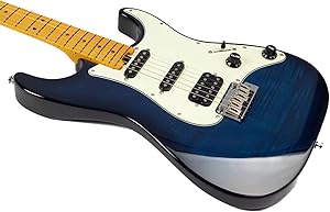 Amazon _ EART NK-C3 エレキギター 6弦メープルフィンガーボード ソリッドボディ 右利き用 ステンレススチール フレット ブルー _ エレキギター _ 楽器・音響機器